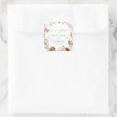 Wilde-bloem-liefde in Bloom Wreath Waterverf Weddi Vierkante Sticker (Tas)