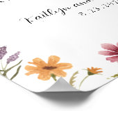 Wilde bloem Liefde is zoet neem een traktatie bord Poster (Hoek)