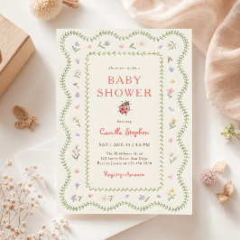 Wilde bloem liefdeskever baby shower kaart