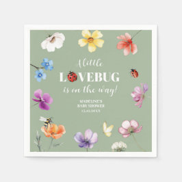 Wilde bloem Liefdeskever Baby Shower Papieren Serv Servet