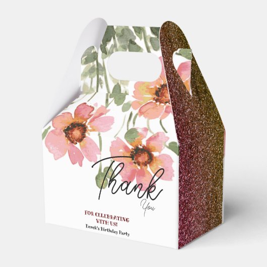 wilde Bloem liefhebber's verjaardag Bedankdoosjes (Achterkant)