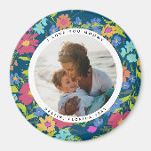  Wilde bloem Lijst met tekst rond foto  Magneet (Voorkant)