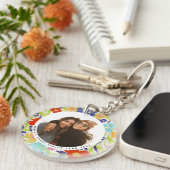  Wilde bloem Lijst met tekst rond foto  Sleutelhanger (Voorkant Rechts)