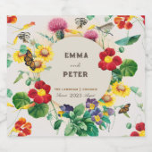 Wilde bloem likeurfles etiket (Enkel label)