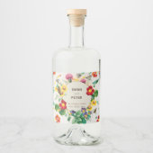 Wilde bloem likeurfles etiket (Voorkant)