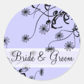 Wilde bloem Lila Periwinkle Weddenschap Ronde Sticker (Voorkant)