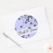 Wilde bloem Lila Periwinkle Weddenschap Ronde Sticker (Envelop)