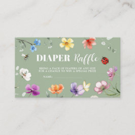 Wilde bloem Lovebug Baby Shower Luiers Raffle Informatiekaartje