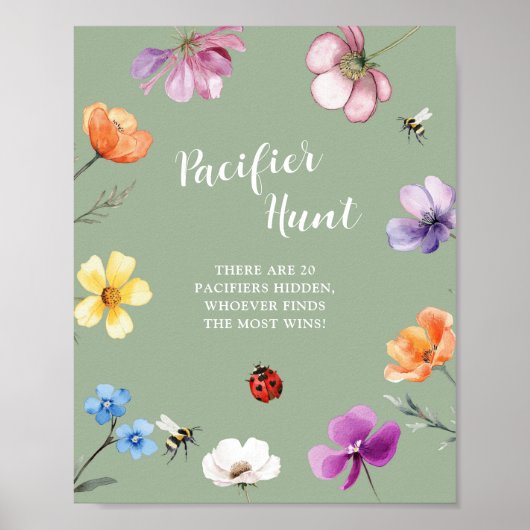 Wilde bloem Lovebug Speenkoordje Jacht Poster (Voorkant)