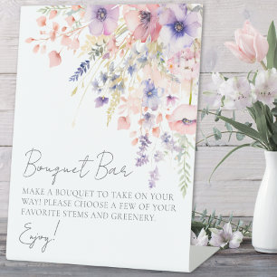 Wilde Bloem Maak Een Boeket Bloemen Bar Reclamebord Met Voetstuk