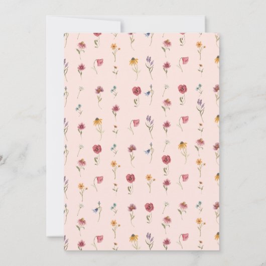 Wilde bloem maakt 1 meisje op de eerste verjaardag kaart (Achterkant)