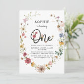 Wilde bloem maakt een eerste meisje van de geboort kaart (Staand voorkant)