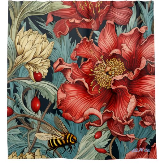 wilde bloem madeliefje douche gordijn (Voorkant)