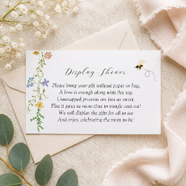 Wilde Bloem Mama naar Bij Baby Display Douche Informatiekaartje