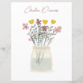 Wilde bloem Mason Jar Chicken Recipe Divider (Voorkant)