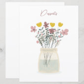 Wilde bloem Mason Jar Desserts Recipe Divider (Voorkant / Achterkant)