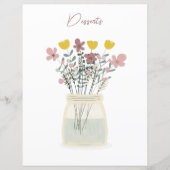 Wilde bloem Mason Jar Desserts Recipe Divider (Voorkant)