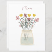 Wilde bloem Mason Jar Mains Recipe Divider (Voorkant / Achterkant)