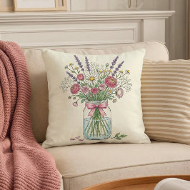 Wilde Bloem Mason Pot Botanisch Worp Kussen
