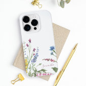 Wilde bloem met blauwe Waterverf, speciaal aangepa Case-Mate iPhone Case