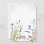 Wilde bloem met blauwe Waterverf Vrijgezellenfeest Kaart (Achterkant)