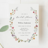 Wilde bloem met bridal Shower Invitation Kaart