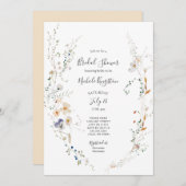 Wilde bloem met bridal Shower Invitation Kaart (Voorkant / Achterkant)