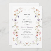 Wilde bloem met bridal Shower Invitation Kaart (Voorkant / Achterkant)