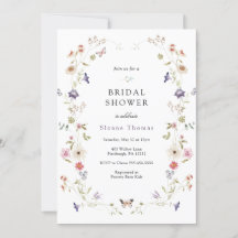 Wilde bloem met bridal Shower Invitation