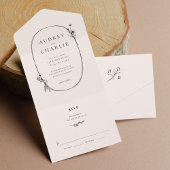 Wilde bloem met een Ivory Weddenschap All In One Uitnodiging