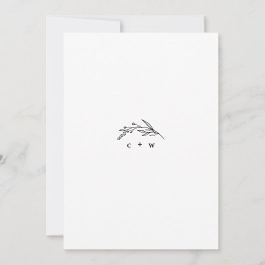 Wilde bloem, met folk Rustic Rehearsal Kaart (Achterkant)