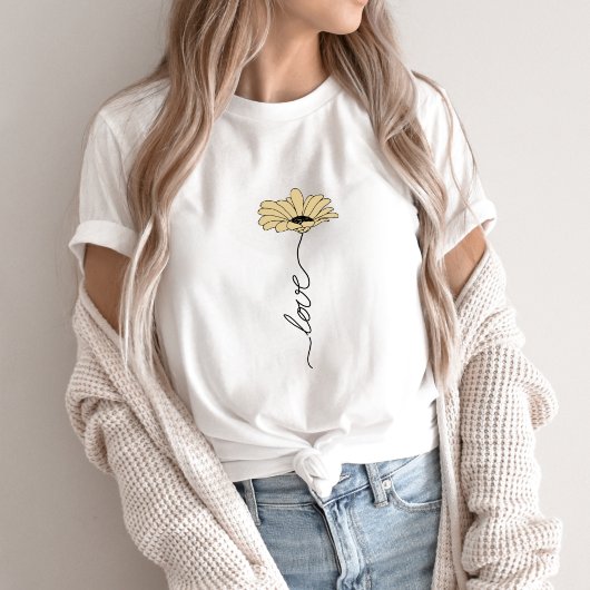 Wilde bloem met het woord Love - LOVE Wildflower T-shirt