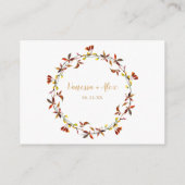 Wilde bloem met Honeymoon Fund vrijgezellenfeest Informatiekaartje (Achterkant)