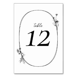 Wilde bloem met ivoren bruiloft kaart