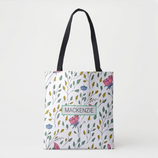 Wilde bloem met kleurrijke wilde bloem tote bag (Voorkant)