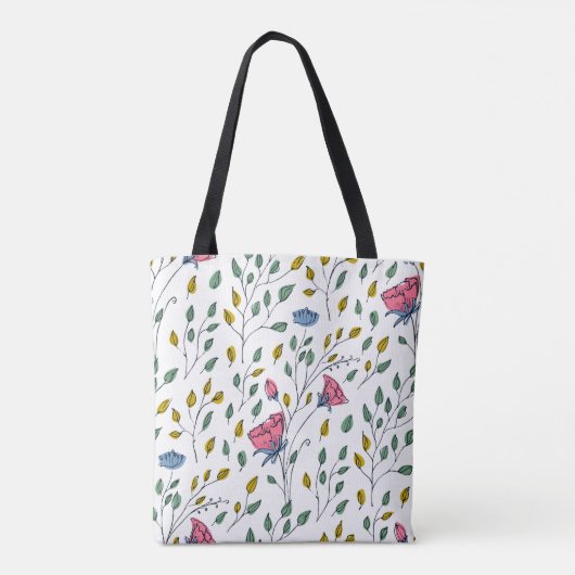 Wilde bloem met kleurrijke wilde bloem tote bag (Achterkant)