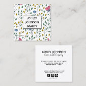 Wilde bloem met kleurrijke wilde bloem vierkante visitekaartje (Voorkant / Achterkant)