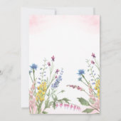 Wilde bloem met roze Waterverf Vrijgezellenfeest Kaart (Achterkant)