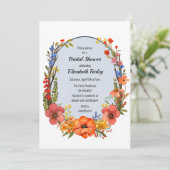 Wilde bloem met uitnodiging voor de douche van de  (Staand voorkant)