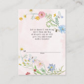 Wilde bloem met Waterverf Bloemklep Raffle Informatiekaartje (Achterkant)