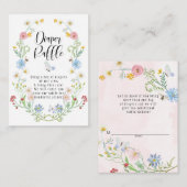 Wilde bloem met Waterverf Bloemklep Raffle Informatiekaartje (Voorkant / Achterkant)