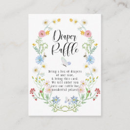 Wilde bloem met Waterverf Bloemklep Raffle Informatiekaartje