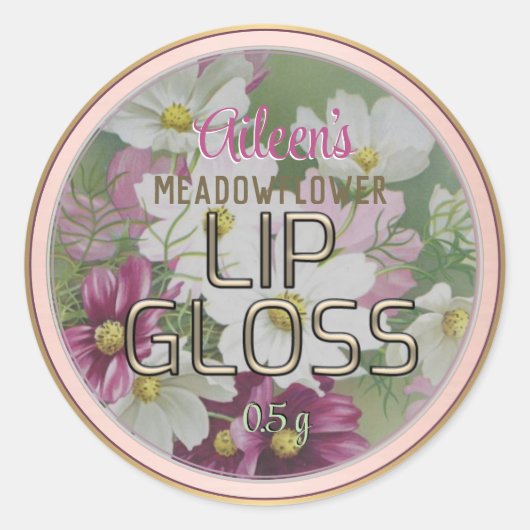 Wilde bloem Metallic Gold Lip Balm Label Roos Gold (Voorkant)