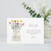 Wilde bloem Metselaarsglas Handlettering Bedankkaart (Staand voorkant)