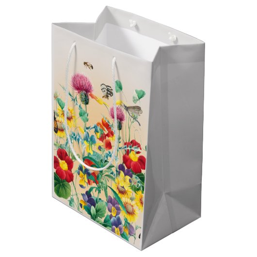 Wilde bloem Middelgrote Gift Bag Medium Cadeauzakje (Achterkant Gekanteld)