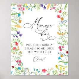 Wilde bloem Mimosa Bar Drank Bord Poster