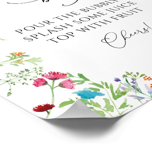 Wilde Bloem Mimosa Bar Drink Bord Poster (Hoek)