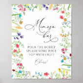 Wilde bloem Mimosa Bar Drinkbord Poster (Voorkant)