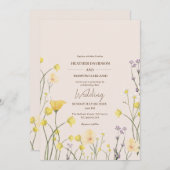 Wilde Bloem Minimalistische Rustieke Tuin Trouw  Kaart (Voorkant / Achterkant)