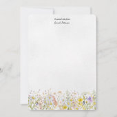 Wilde bloem Modern Floral Botanical Personalized Notitiekaartje (Voorkant)